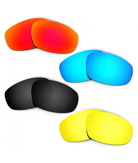 Hkuco Mens Replacement Lenses For Oakley Split Jacket Red/Blue/Black/24K Gold Sunglasses