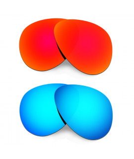 HKUCO Red+Blue Replacement Lenses For Ray-Ban Aviator RB3025 Large Metal 58mm
