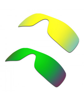 Hkuco Mens Replacement Lenses For Oakley Batwolf 24K Gold/Emerald Green Sunglasses