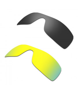 Hkuco Mens Replacement Lenses For Oakley Batwolf Black/24K Gold Sunglasses