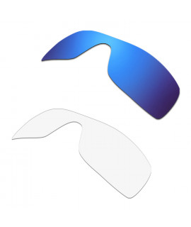 Hkuco Mens Replacement Lenses For Oakley Batwolf Sunglasses Blue/Transparent Polarized