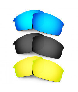 Hkuco Mens Replacement Lenses For Oakley Bottlecap Blue/Black/24K Gold Sunglasses
