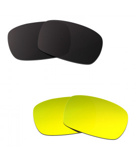 Hkuco Mens Replacement Lenses For Oakley Crankcase Black/24K Gold Sunglasses