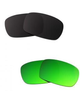 Hkuco Mens Replacement Lenses For Oakley Crankcase Black/Emerald Green Sunglasses