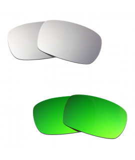 Hkuco Mens Replacement Lenses For Oakley Crankcase Titanium/Emerald Green  Sunglasses