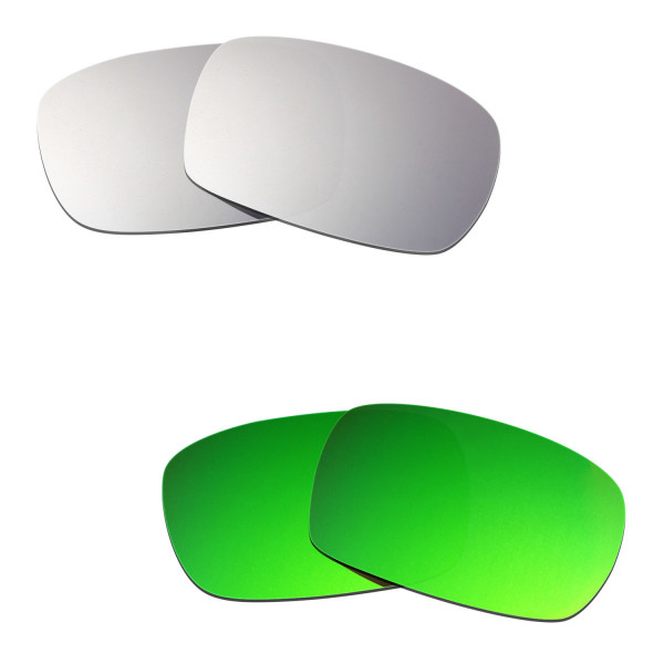 Hkuco Mens Replacement Lenses For Oakley Crankcase Titanium/Emerald Green  Sunglasses