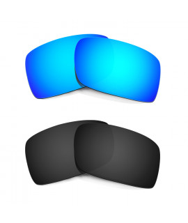New HKUCO Blue+Black Polarized Replacement Lenses For Oakley Gascan Sunglasses