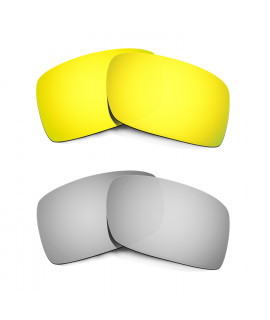 Hkuco Mens Replacement Lenses For Oakley Gascan 24K Gold/Titanium Sunglasses