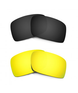 Hkuco Mens Replacement Lenses For Oakley Gascan Black/24K Gold Sunglasses