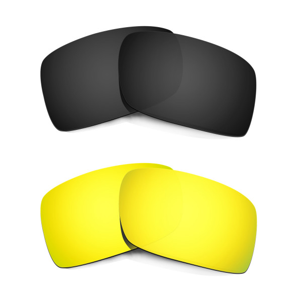 Hkuco Mens Replacement Lenses For Oakley Gascan Black/24K Gold Sunglasses