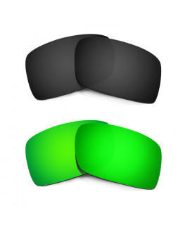Hkuco Mens Replacement Lenses For Oakley Gascan Black/Emerald Green Sunglasses