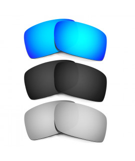 Hkuco Mens Replacement Lenses For Oakley Gascan Blue/Black/Titanium Sunglasses