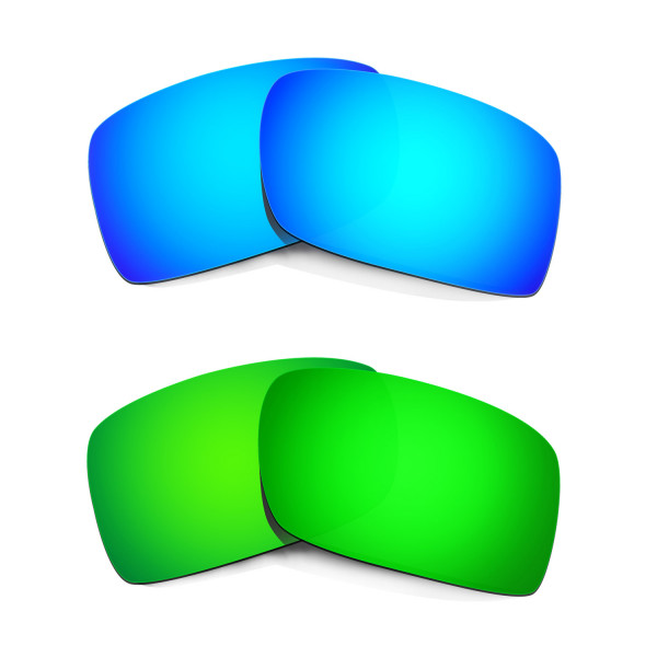 Hkuco Mens Replacement Lenses For Oakley Gascan Blue/Green Sunglasses