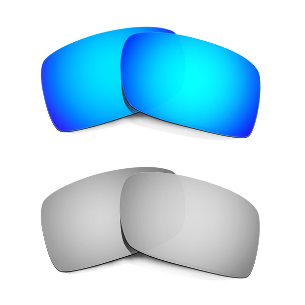 Hkuco Mens Replacement Lenses For Oakley Gascan Blue/Titanium Sunglasses