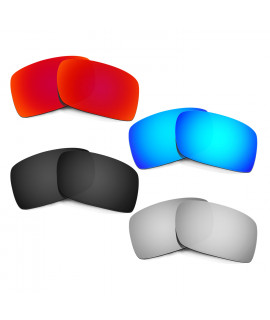 Hkuco Mens Replacement Lenses For Oakley Gascan Red/Blue/Black/Titanium Sunglasses