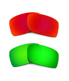 Hkuco Mens Replacement Lenses For Oakley Gascan Red/Emerald Green Sunglasses