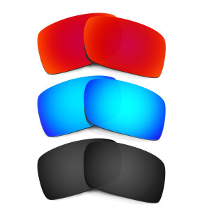 New HKUCO Red+Blue+Black Polarized Replacement Lenses For Oakley Gascan Sunglasses