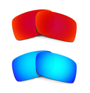 HKUCO Red+Blue Polarized Replacement Lenses For Oakley Gascan Sunglasses