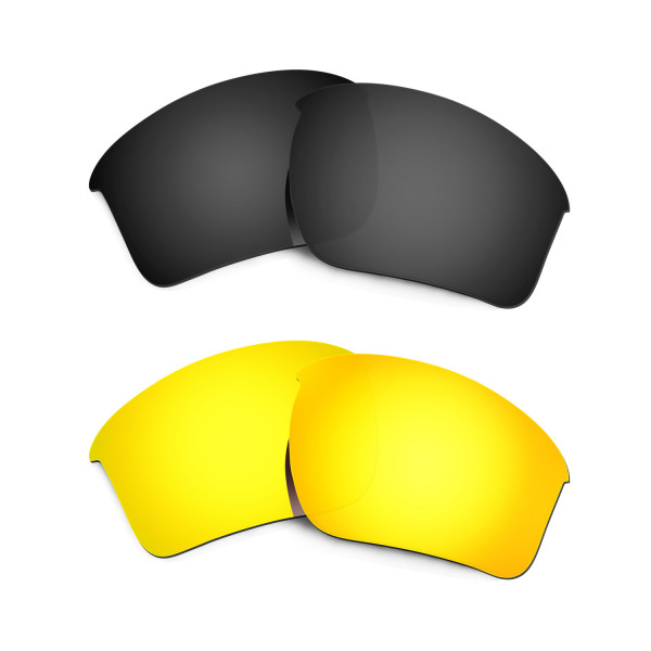 Hkuco Mens Replacement Lenses For Oakley Half Jacket 2.0 XL Black/24K Gold Sunglasses
