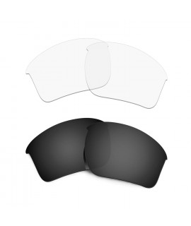 Hkuco Mens Replacement Lenses For Oakley Half Jacket 2.0 XL Sunglasses Black/Transparent Polarized