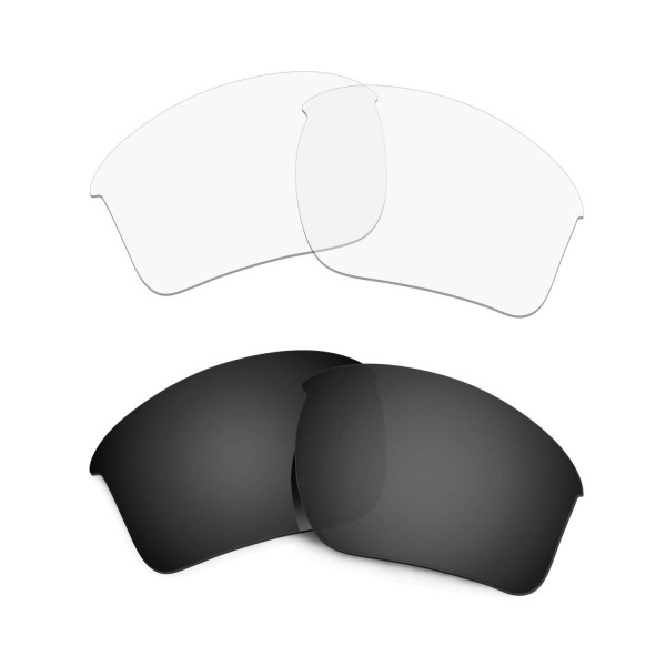 Hkuco Mens Replacement Lenses For Oakley Half Jacket 2.0 XL Sunglasses Black/Transparent Polarized
