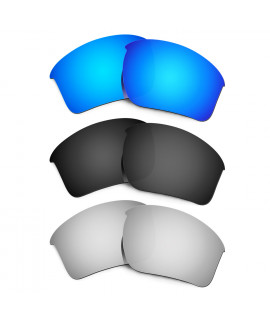 Hkuco Mens Replacement Lenses For Oakley Half Jacket 2.0 XL Blue/Black/Titanium Sunglasses