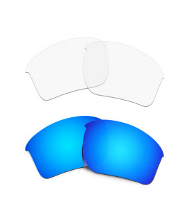 Hkuco Mens Replacement Lenses For Oakley Half Jacket 2.0 XL Sunglasses Blue/Transparent  Polarized