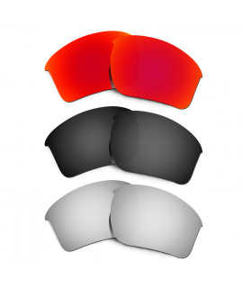 Hkuco Mens Replacement Lenses For Oakley Half Jacket 2.0 XL Red/Black/Titanium Sunglasses