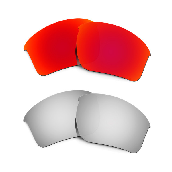 Hkuco Mens Replacement Lenses For Oakley Half Jacket 2.0 XL Red/Titanium Sunglasses