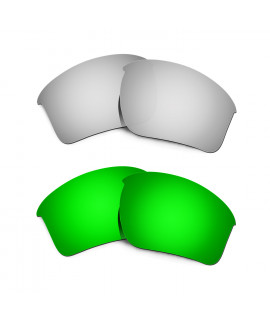Hkuco Mens Replacement Lenses For Oakley Half Jacket 2.0 XL Titanium/Emerald Green  Sunglasses