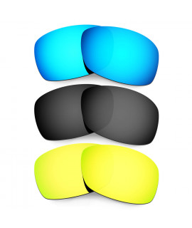 Hkuco Mens Replacement Lenses For Oakley Hijinx Blue/Black/24K Gold Sunglasses