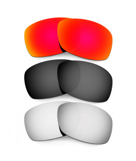 Hkuco Mens Replacement Lenses For Oakley Hijinx Red/Black/Titanium Sunglasses