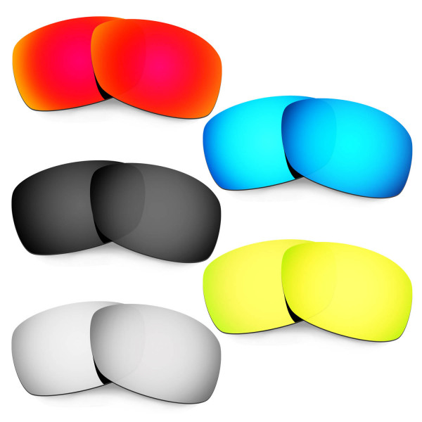 Hkuco Mens Replacement Lenses For Oakley Hijinx Red/Blue/Black/24K Gold/Titanium Sunglasses