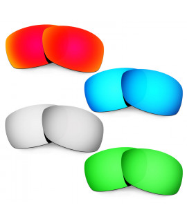 Hkuco Mens Replacement Lenses For Oakley Hijinx Red/Blue/Titanium/Emerald Green Sunglasses