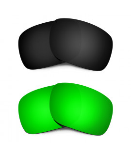 HKUCO Black+ Emerald Green Polarized Replacement Lenses for Oakley Holbrook Sunglasses