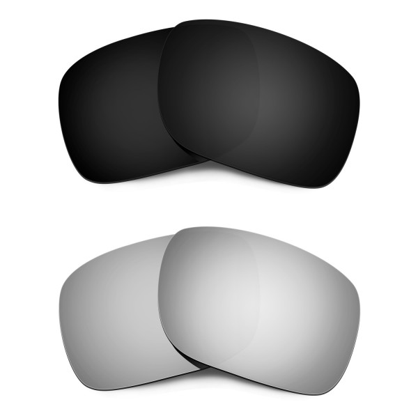 HKUCO Black+Titanium Polarized Replacement Lenses for Oakley Holbrook Sunglasses
