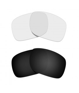 Hkuco Mens Replacement Lenses For Oakley Holbrook Sunglasses Black/Transparent Polarized