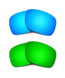 HKUCO Blue+Emerald Green Polarized Replacement Lenses for Oakley Holbrook Sunglasses