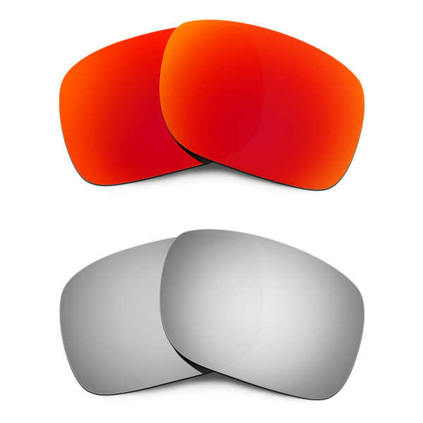 HKUCO Red+Titanium Mirror Polarized Replacement Lenses for Oakley Holbrook Sunglasses