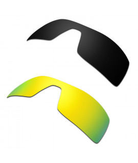 Hkuco Mens Replacement Lenses For Oakley Oil Rig Black/24K Gold Sunglasses