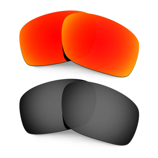 HKUCO Red+Black Polarized Replacement Lenses for Oakley Scalpel Sunglasses