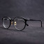 HKUCO Classic Stylish Clear Lens Frame Glasses Black Circle Frame (Multiple Lens Color Options)
