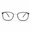 HKUCO Prescription Glasses Casual Slender Square Black Frame Glasses (Multiple Lens Color Options)