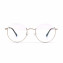HKUCO Prescription Glasses Stylish Gold Color Metal Half Frame Eye Glasses (Multiple Lens Color Options)
