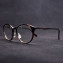 HKUCO Prescription Glasses Special Print Clear Lens Frame Glasses Circle Frame (Multiple Lens Color Options)