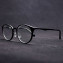HKUCO Prescription Glasses Clear Lens Frame Glasses Black Circle Frame (Multiple Lens Color Options)