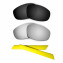 HKUCO Black/Titanium Polarized Replacement Lenses plus Yellow Earsocks Rubber Kit For Oakley Split Jacket