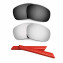 HKUCO Black/Titanium Polarized Replacement Lenses plus Red Earsocks Rubber Kit For Oakley Jawbone