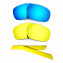 HKUCO Blue/24K Gold Polarized Replacement Lenses plus Yellow Earsocks Rubber Kit For Oakley Racing Jacket