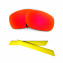 HKUCO Red Polarized Replacement Lenses plus Yellow Earsocks Rubber Kit For Oakley Racing Jacket